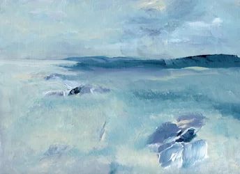 Paysage marin bleu et serein
