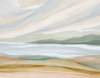Paysage aquarellé serein