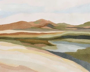 Paysage aquarelle serein