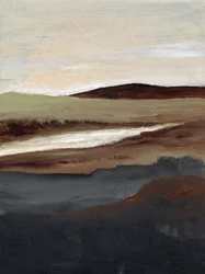 Paysage fluvial aux tons ocres