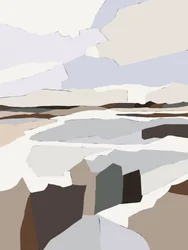 Paysage géométrique aux tons sobres