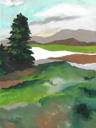 Paysage montagneux paisible