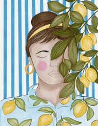 La femme au citron sereine