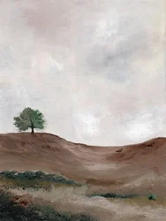 Paysage avec un arbre solitaire