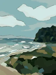 Vue stylisée sur le littoral