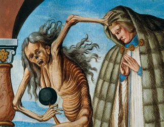 La mort avec le chanoine, détail de La mort, l