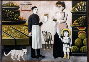 Étal de fruits par Niko Pirosmani