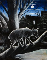 Ours dans la nuit au clair de lune