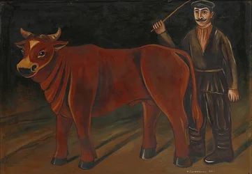 Fermier avec taureau