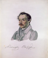 Portrait du poète et décabriste Comte Alexander I. Odoevsky (1802-1839)
