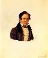 Portrait du décembriste Vasily Ivashev 1797-1841, 1834