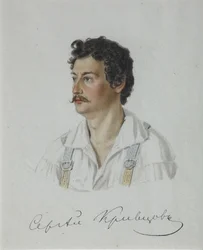 Portrait du décembriste Sergey Krivtsov 1802-1864, 1828