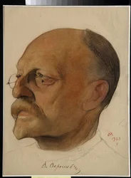 Portrait de Vikenti Vikentievitch Smidovitch, dit Vikenti Veressaiev - Dessin de Nikolai Andreevich Andreev