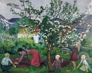 Dans le jardin, vers 1914-15