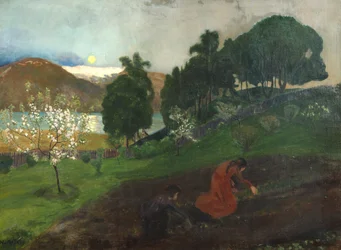 Nuit de printemps dans le jardin (Travail de nuit dans le jardin)