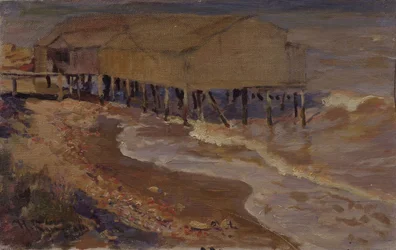 Une maison de bain à la plage
