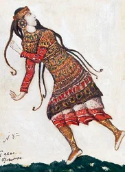 Dame ultra-fashion. Costume pour le ballet Le Sacre du Printemps par I. Stravinsky, 1912