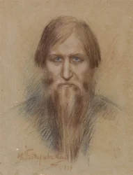 Portrait du mystique russe Grigory Raspoutine 1869-1916, 1913