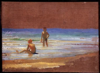 Jeunes garçons au bord de la mer