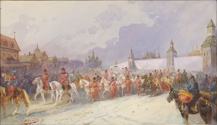 Entrée de la famille capturée de Kuchum Khan à Moscou. 1599, 1891