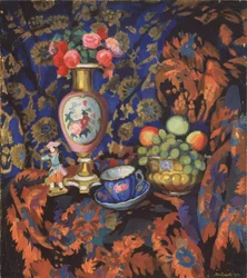 Nature morte avec porcelaine et fleurs, 1913