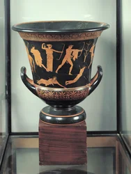 Calyx-krater attique à figures rouges représentant la mort des Niobides, c.460-50 av. J.-C.