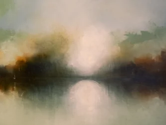 Reflet sur le lac brumeux