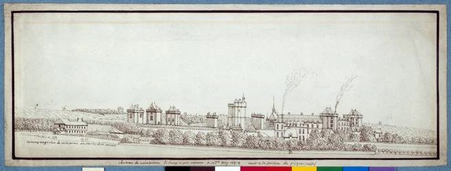 Le Château de Vincennes, avec des cheminées fumantes
