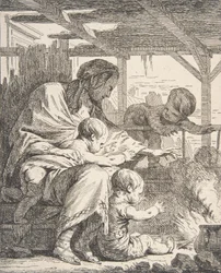 Famille se réchauffant les mains près d