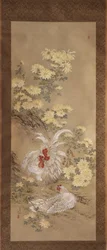 Poulets et chrysanthèmes