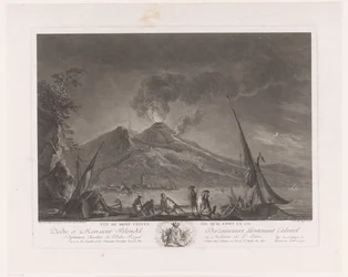Paysage avec pêcheurs et Vésuve actif (Vue du mont Vezuve tel qu