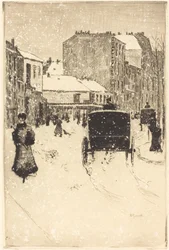 Boulevard Clichy par un temps de neige
