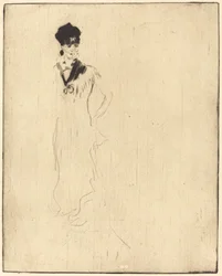 Esquisse de jeune femme à la violette