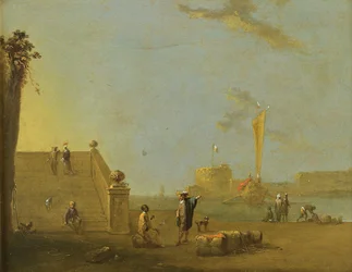 Scène de port dans un port espagnol