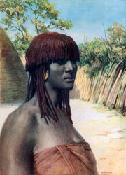 Fille Pondo : Afrique du Sud (lithographie couleur)