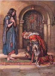 La mendiante aux pieds nus devant le roi Cophetua, illustration de 