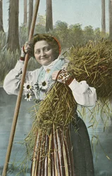 Fille norvégienne pendant la récolte