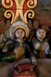 La Cène, détail du retable, église de Mo I Rana