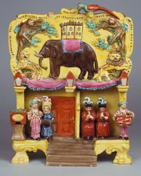 Groupe en terre cuite de la ménagerie de Polito avec des oiseaux et des bêtes merveilleuses du monde entier, vers 1830