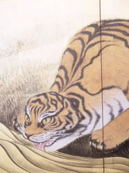 Tigres dans un paysage