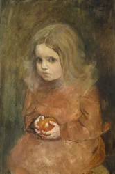 Petite fille avec une pomme