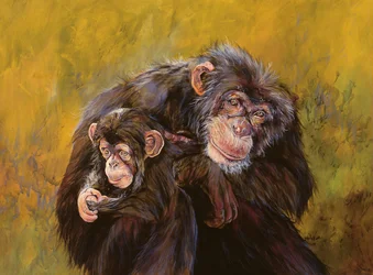 Chimpanzés (acrylique sur toile)
