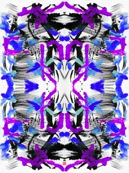 Motif floral bleu violet zen, 2023