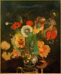 Bouquet de fleurs sur fond noir