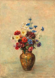 Fleurs dans un vase, vers 1910