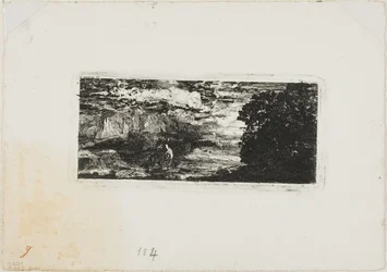 Cavalier sous un ciel orageux