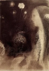 Dans le rêve. Gravure par Odilon Redon (1840-1916) 1879 Paris, collection privée