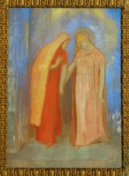 La Visitation - Sainte Marie visite Sainte Elisabeth R (pastel)