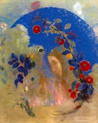 Profil sous une arche - Odilon Redon (1840-1916). Pastel sur papier, v. 1905. Dimensions : 67,6 x 53,8 cm. Collection privée