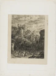 Le gué : Paysage avec cavaliers